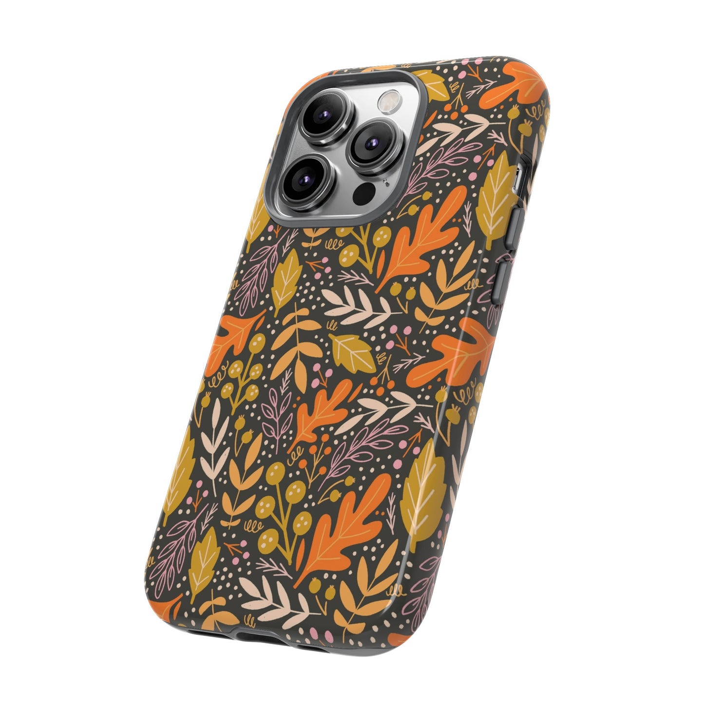 Dark Fall Foliage Leaves - iPhone Case