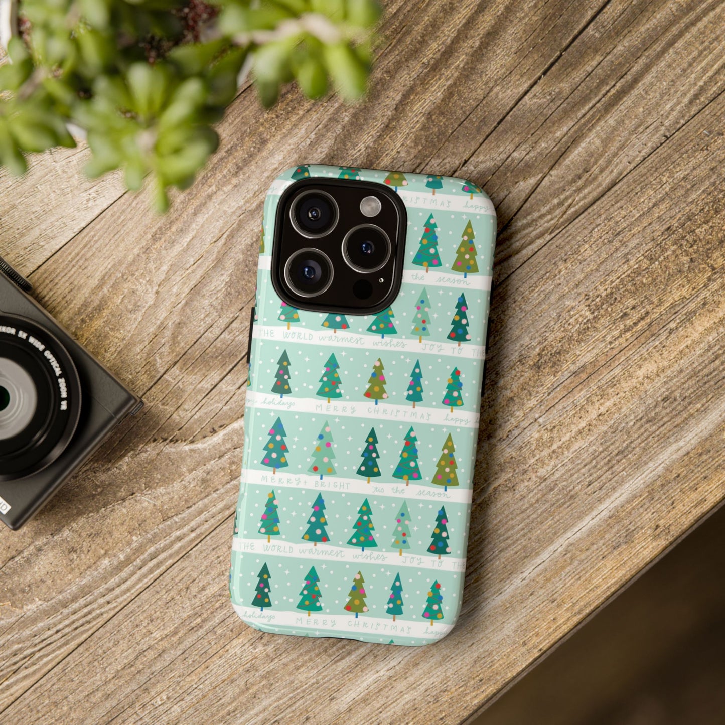 Christmas Trees Row - iPhone Case