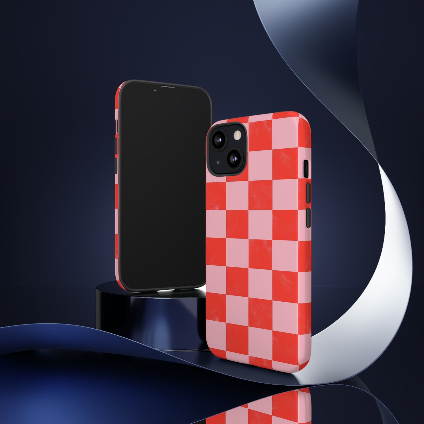 Red and Pink Checker Pattern - iPhone Case