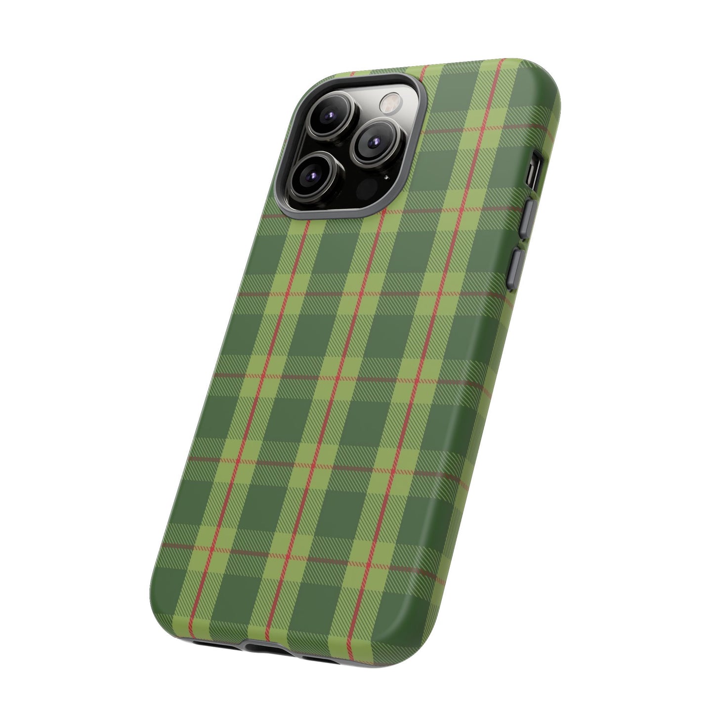 Green and Red Christmas Plaid Pattern - iPhone Case