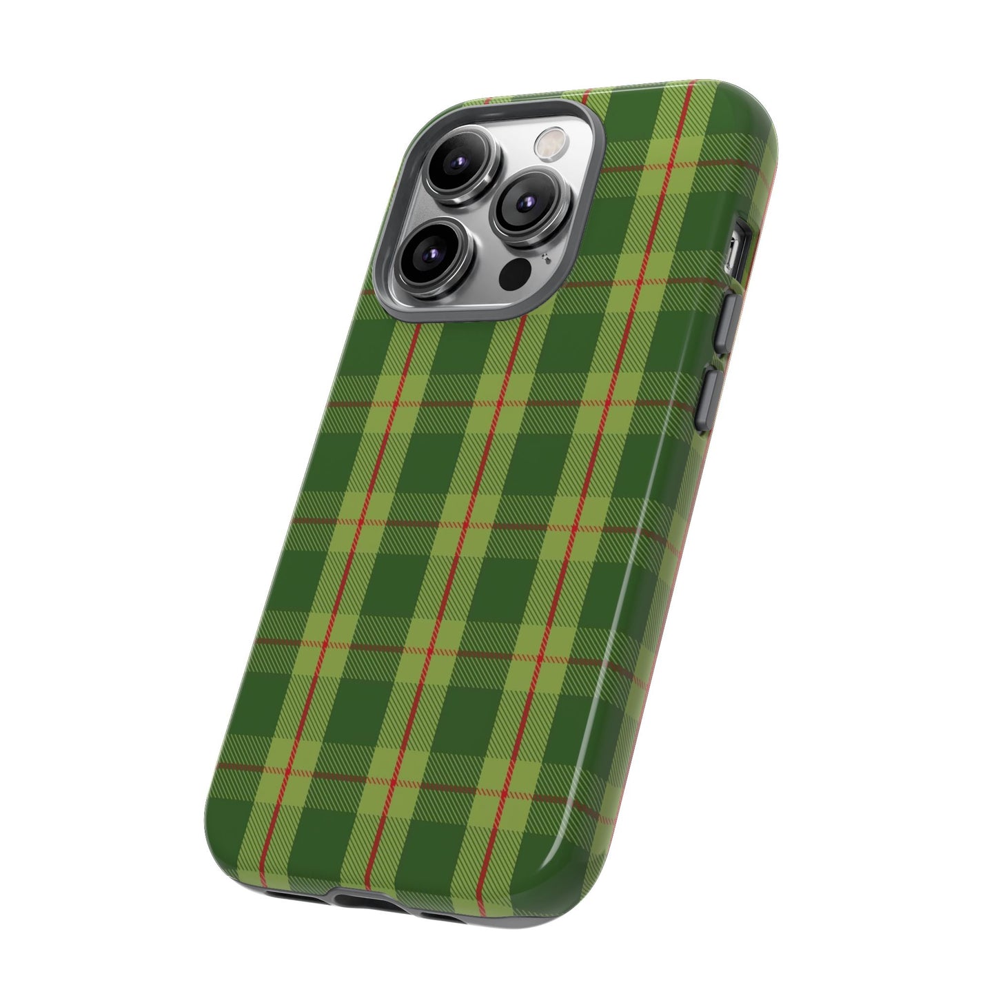 Green and Red Christmas Plaid Pattern - iPhone Case