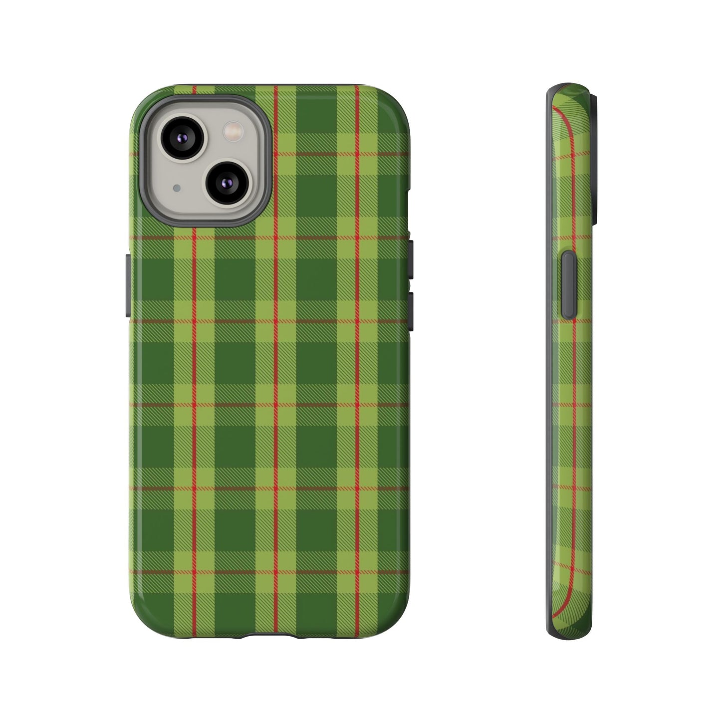 Green and Red Christmas Plaid Pattern - iPhone Case