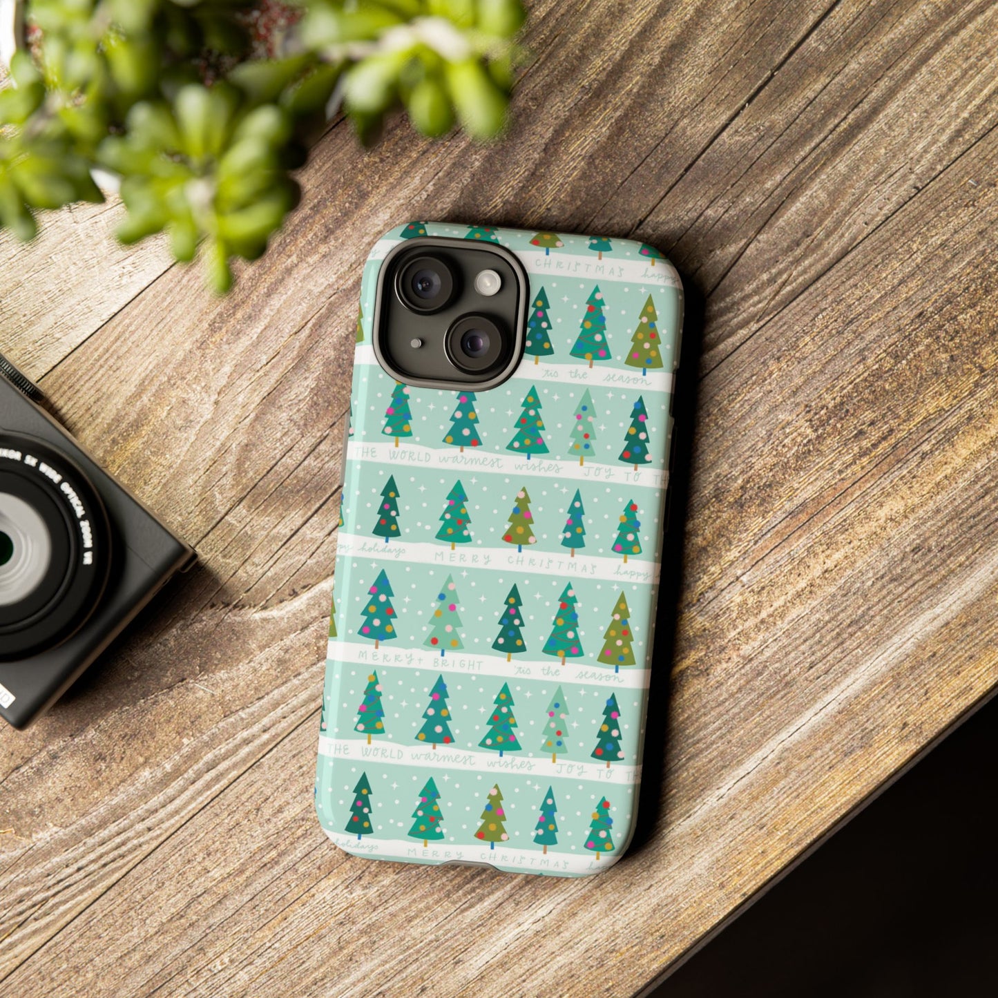 Christmas Trees Row - iPhone Case