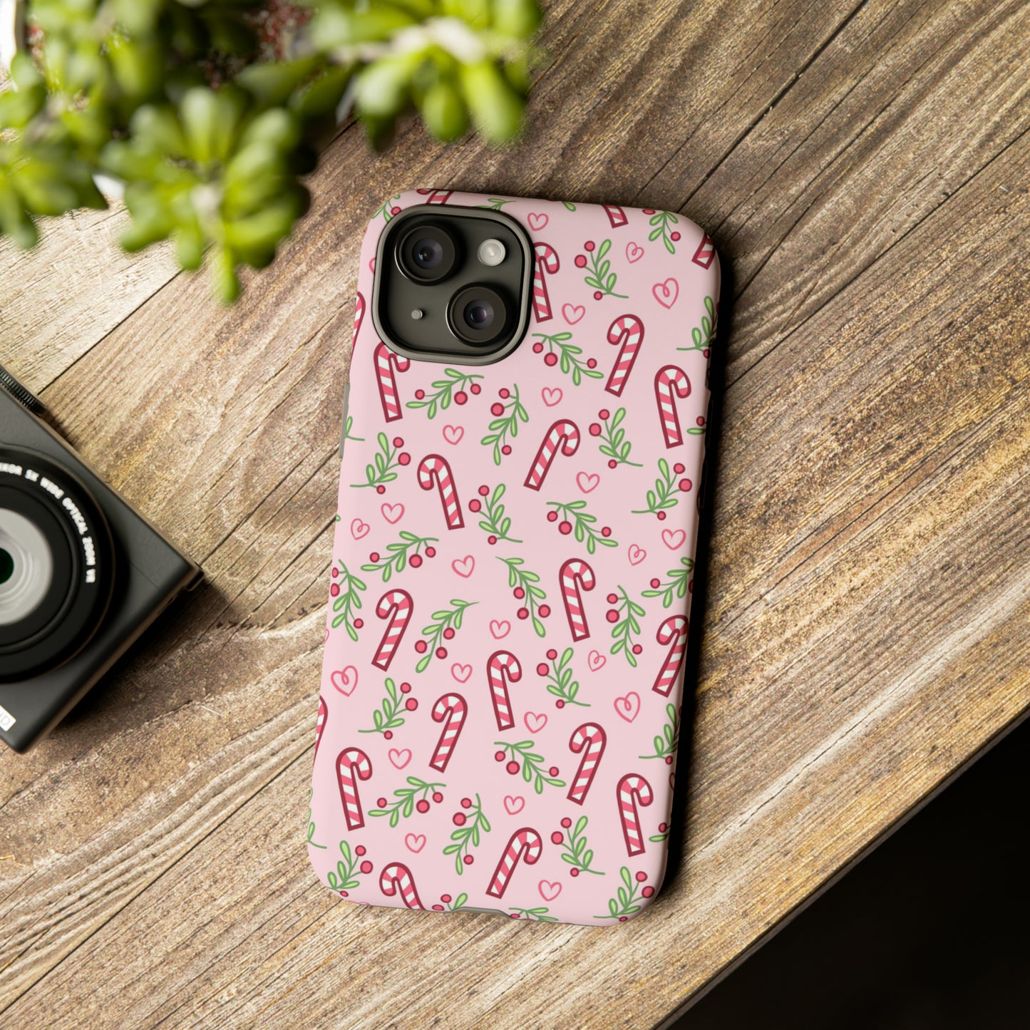 Pink Candycane Christmas - iPhone Case