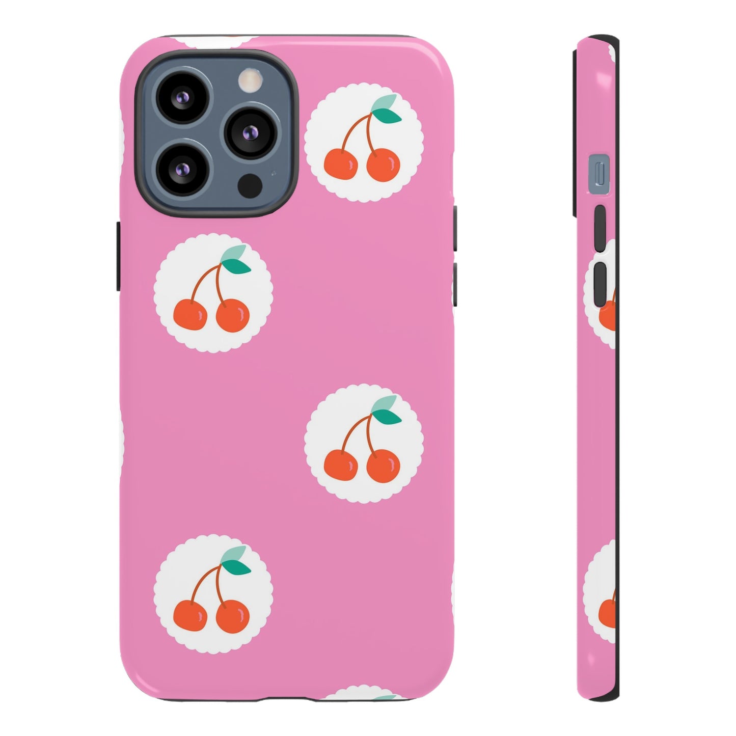 Cherry Circles Pink - iPhone Case