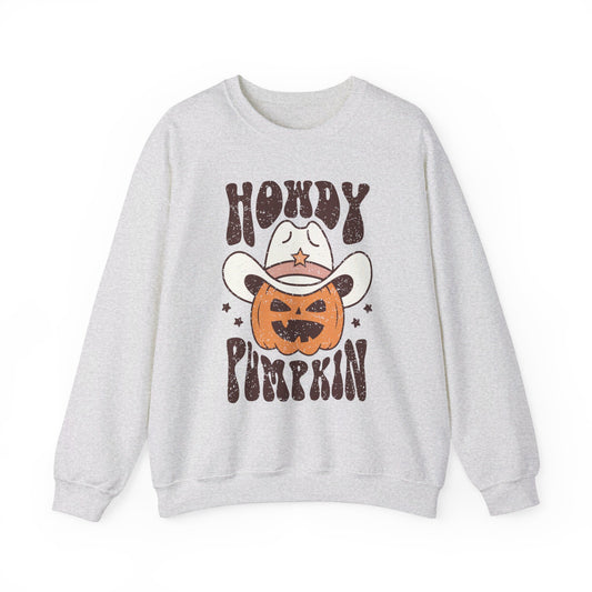 Howdy Pumpkin - Autumn/Fall Pumpkin Sweatshirt - Unisex Heavy Blend™ Crewneck Sweatshirt