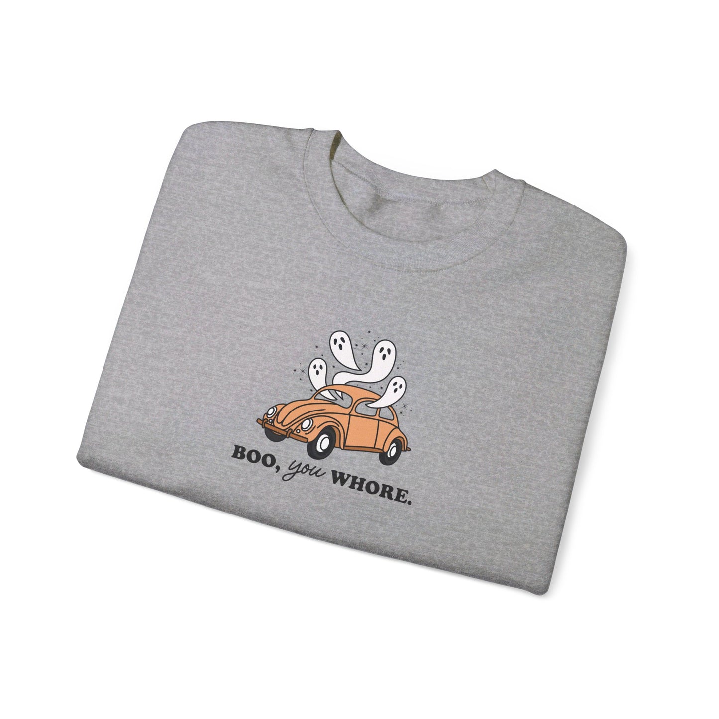 Boo Ghosts in Car - Funny Halloween Sweatshirt - Unisex Heavy Blend™ Crewneck Sweatshirt