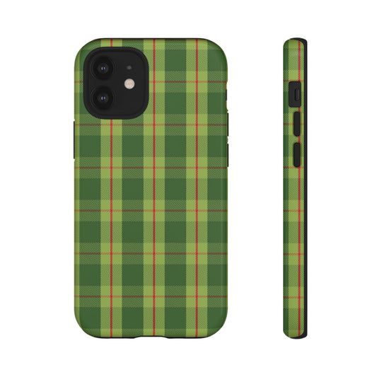 Green and Red Christmas Plaid Pattern - iPhone Case