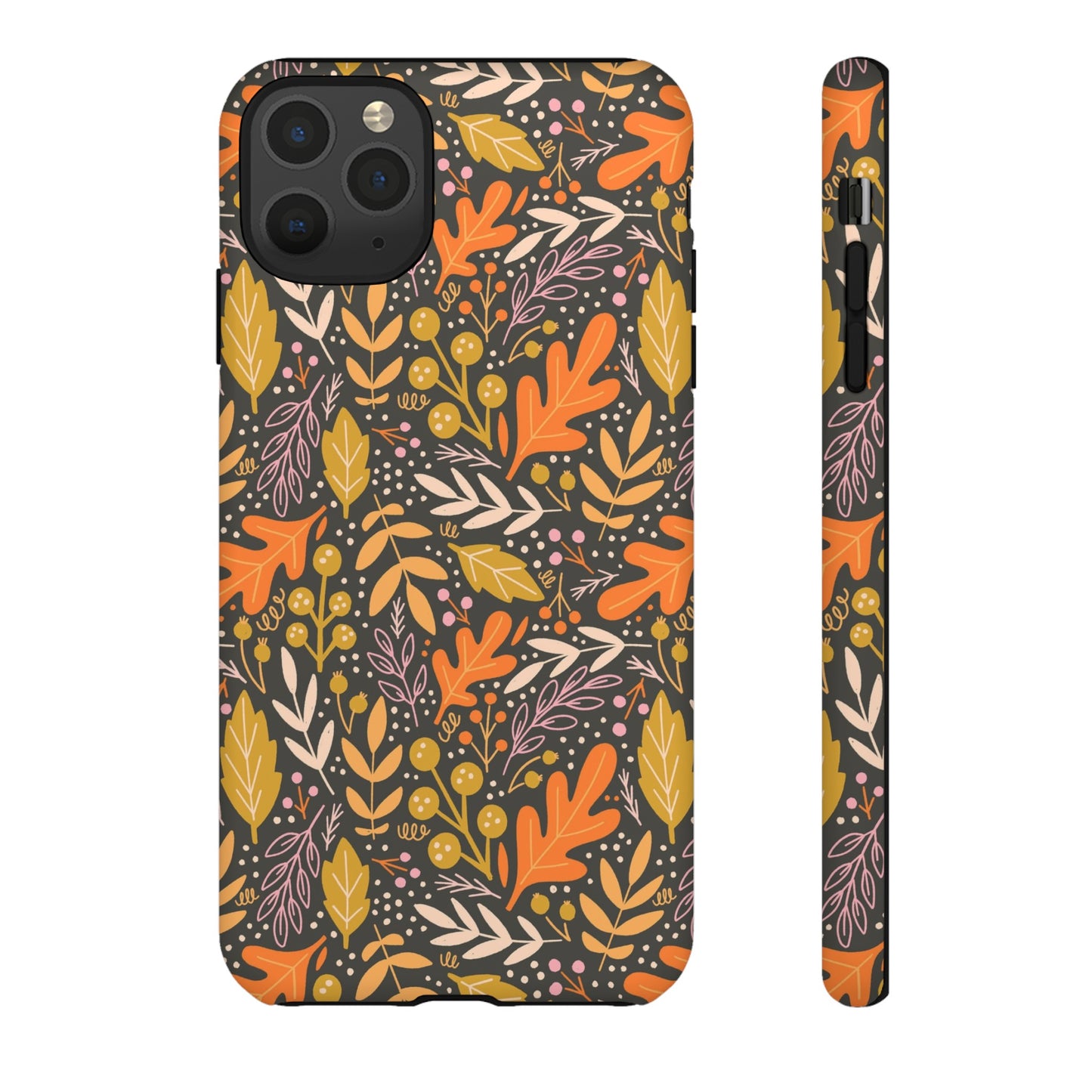 Dark Fall Foliage Leaves - iPhone Case