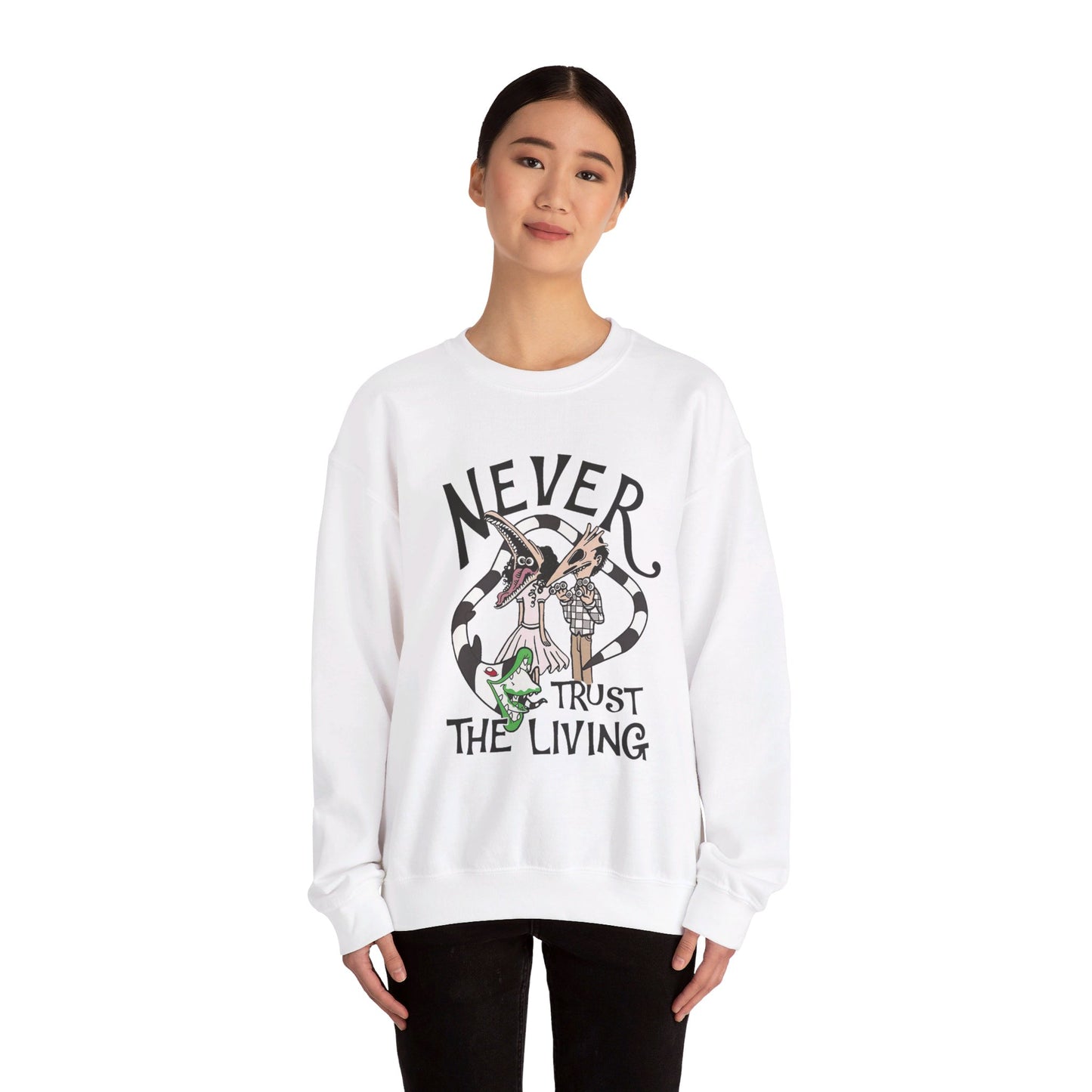 Never Trust The Living - Halloween - Unisex Heavy Blend™ Crewneck Sweatshirt