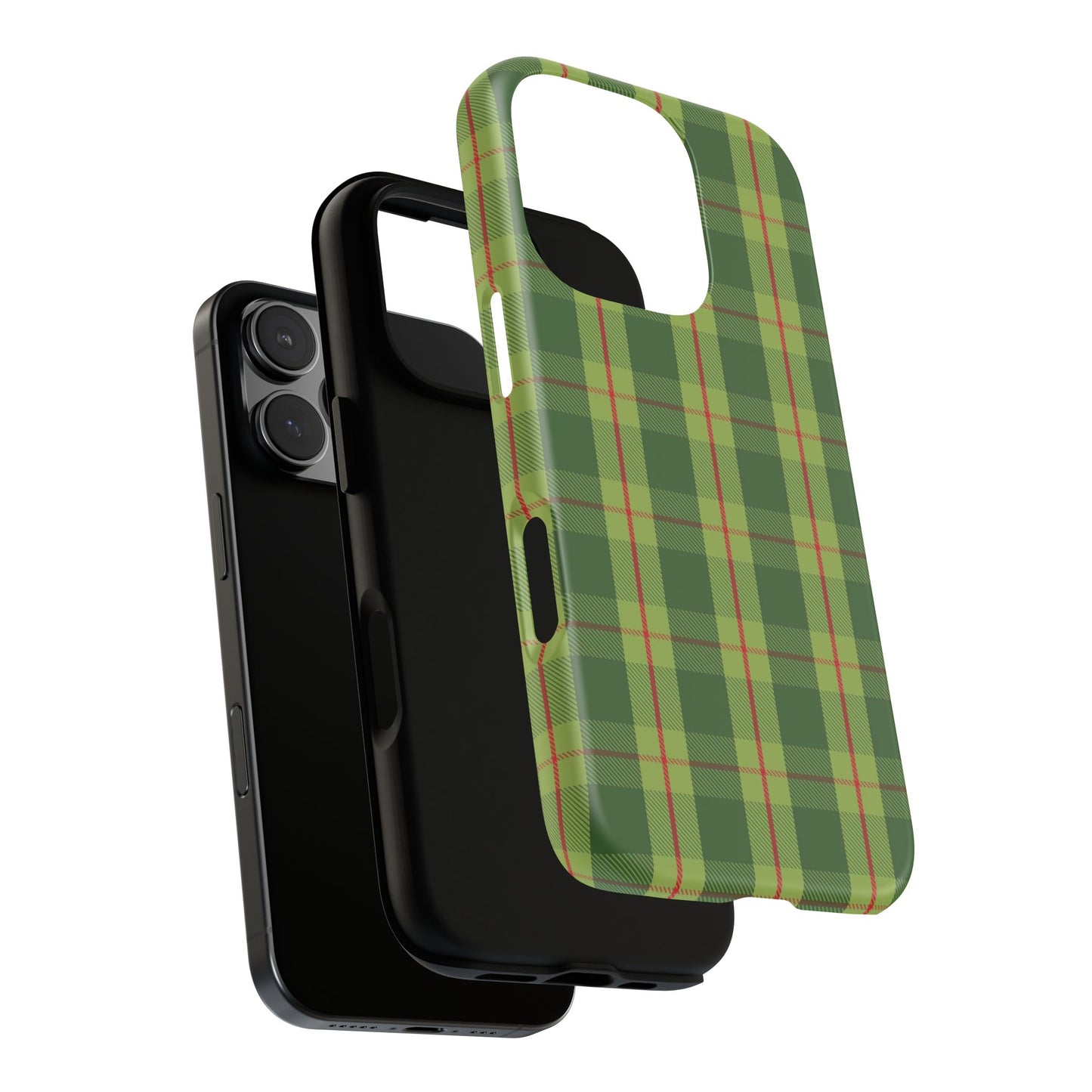 Green and Red Christmas Plaid Pattern - iPhone Case