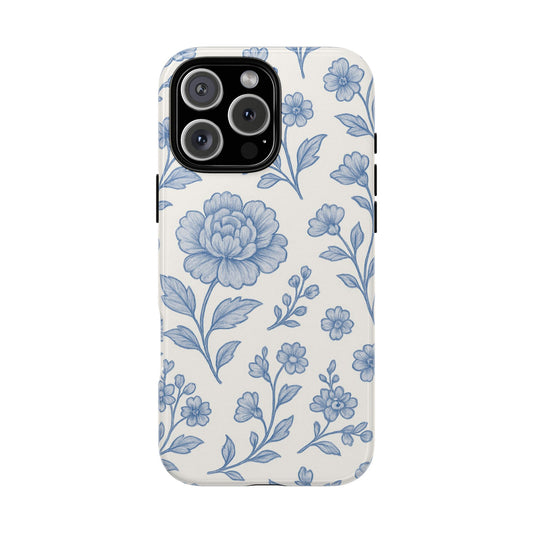 Blue Tea Vintage Florals - iPhone Case