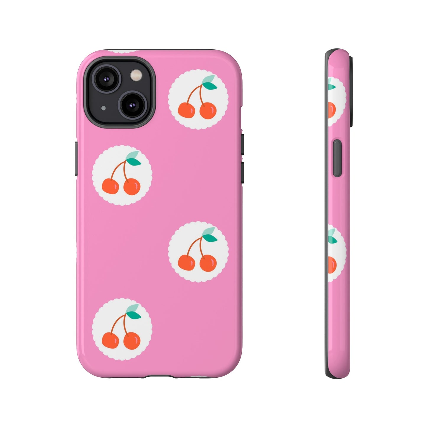 Cherry Circles Pink - iPhone Case