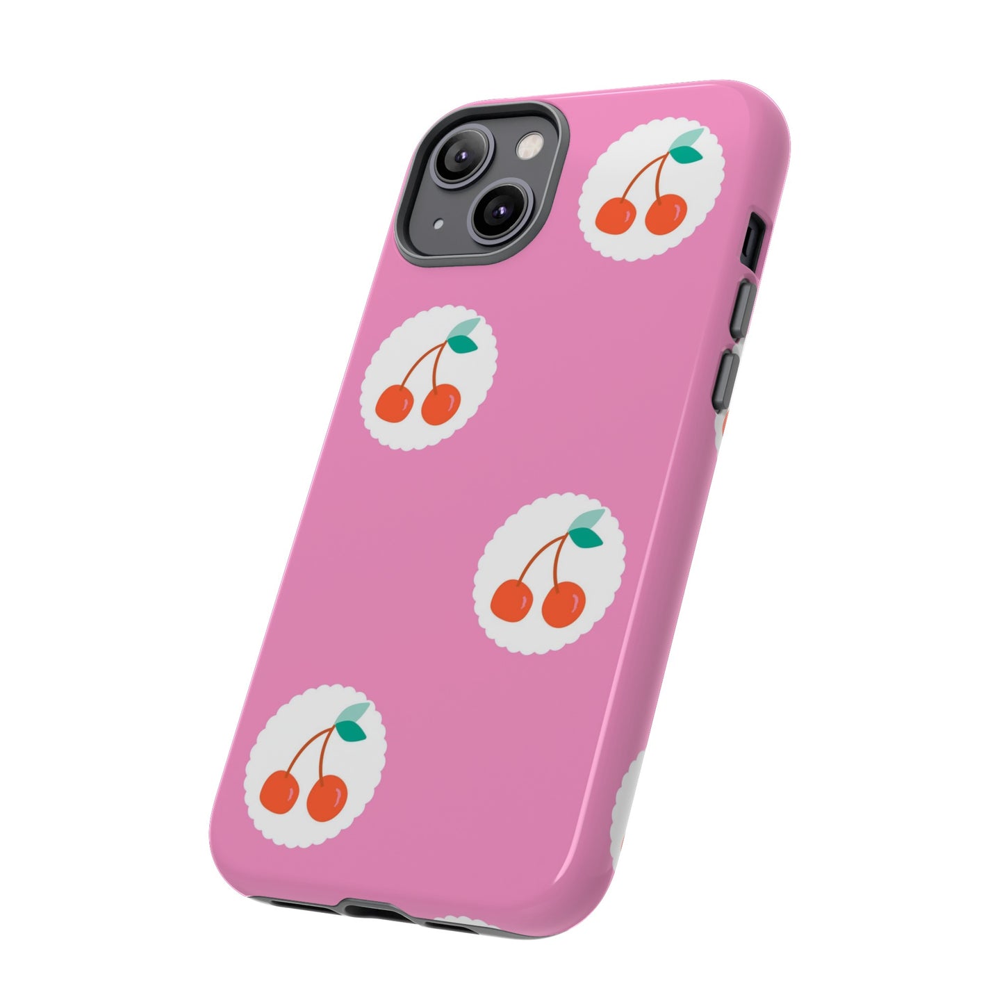 Cherry Circles Pink - iPhone Case