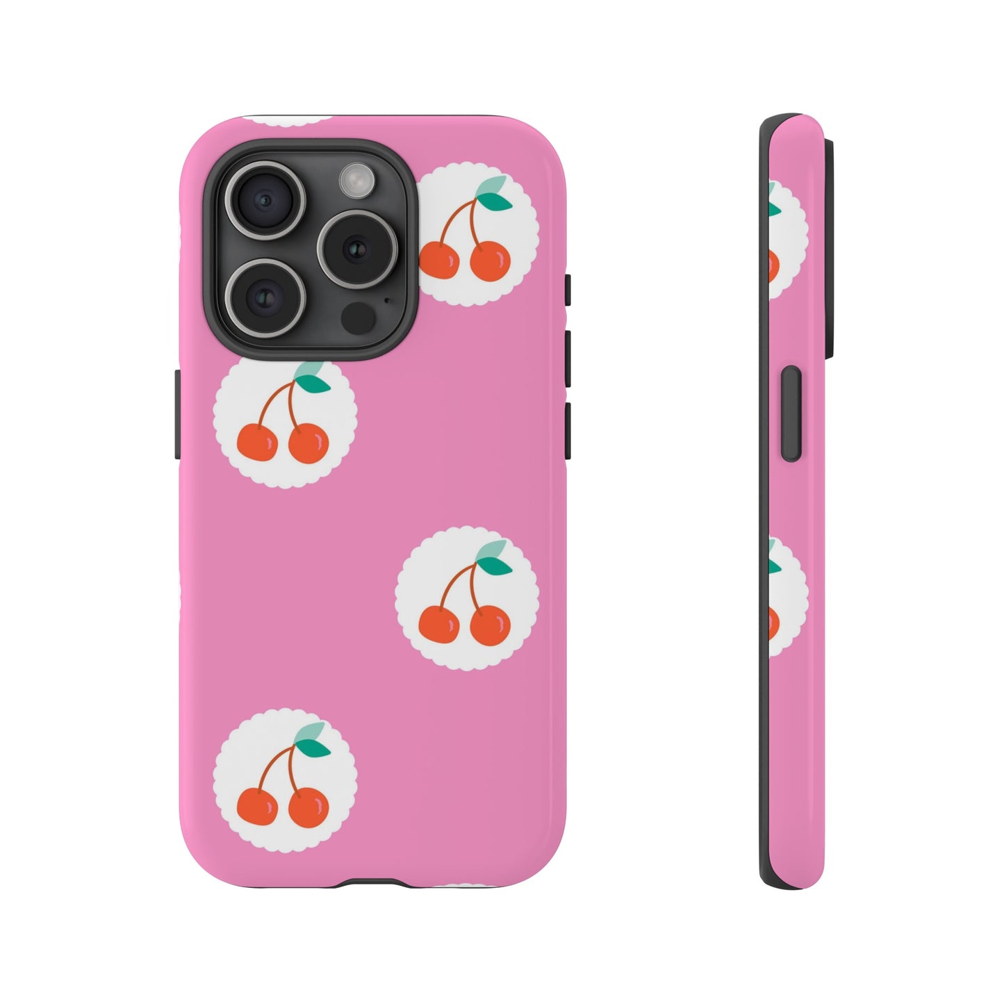 Cherry Circles Pink - iPhone Case