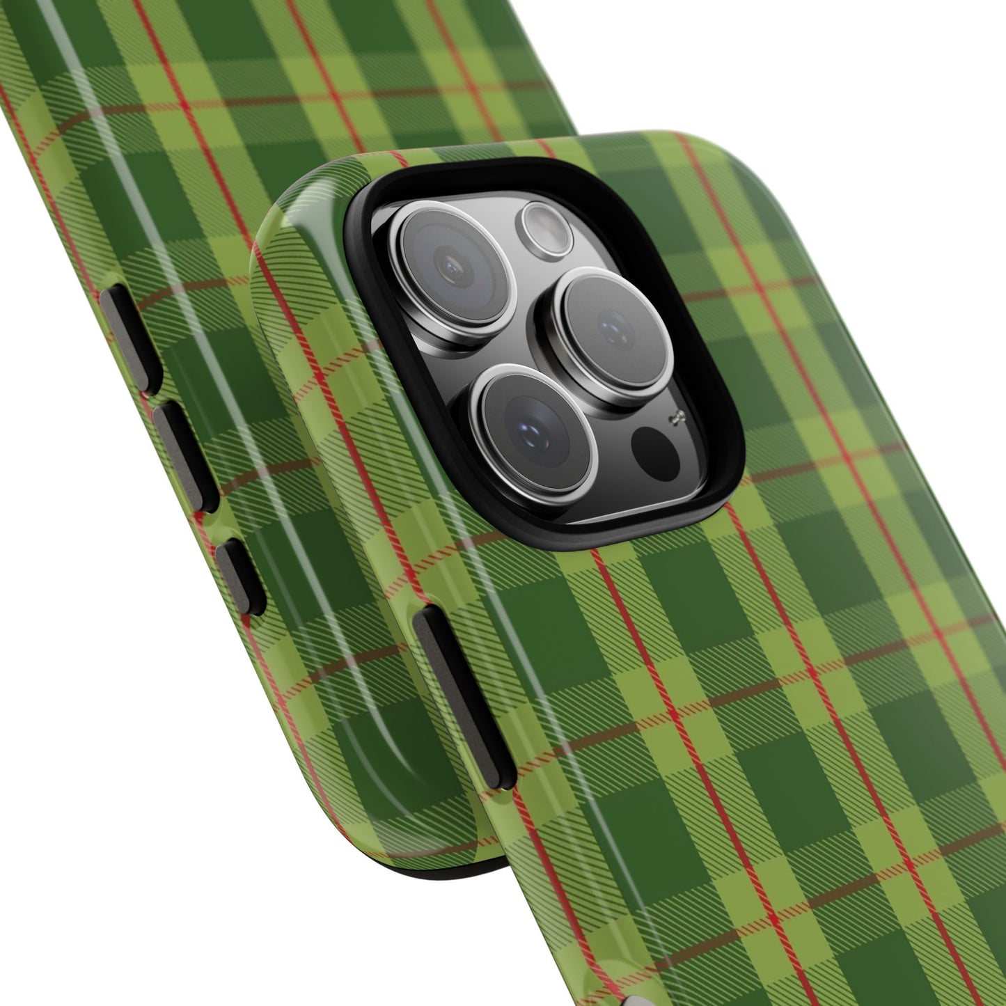 Green and Red Christmas Plaid Pattern - iPhone Case