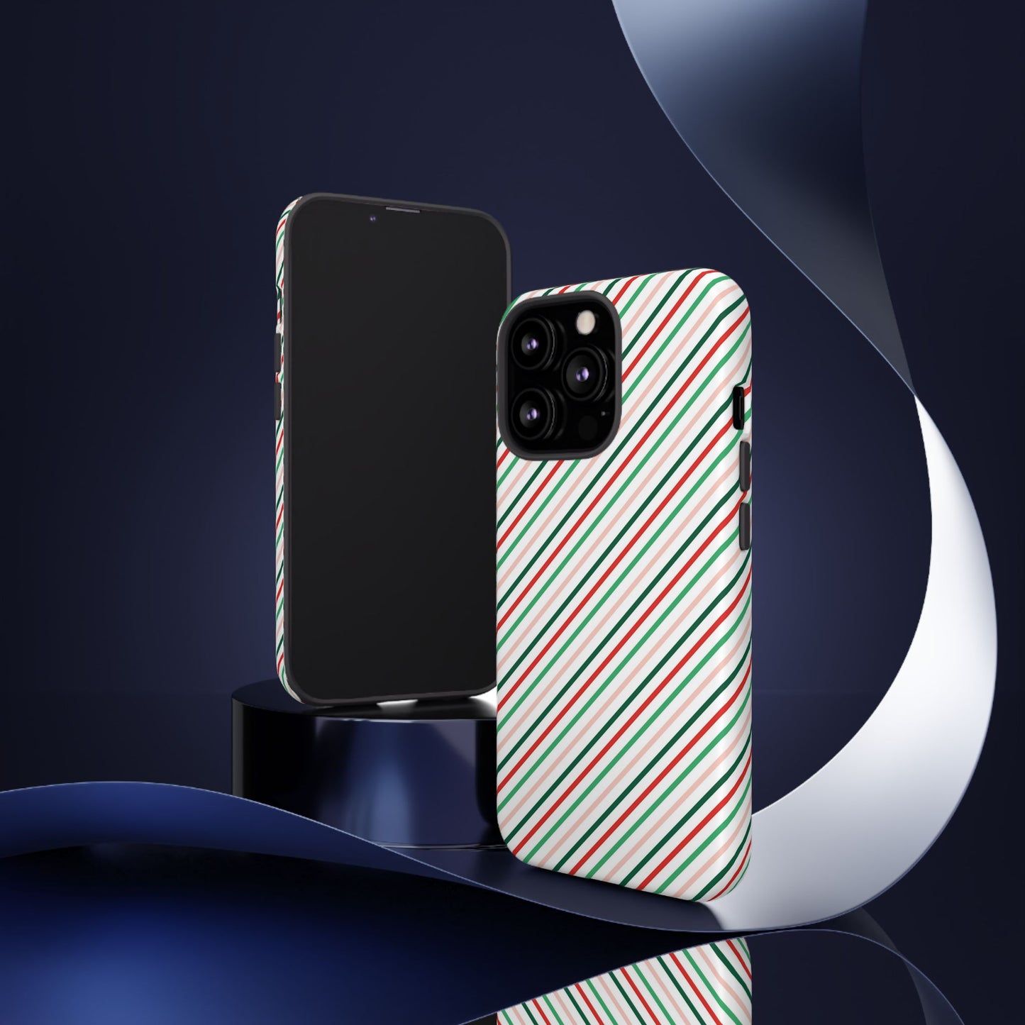 Christmas Diagonal Stripes - iPhone Case