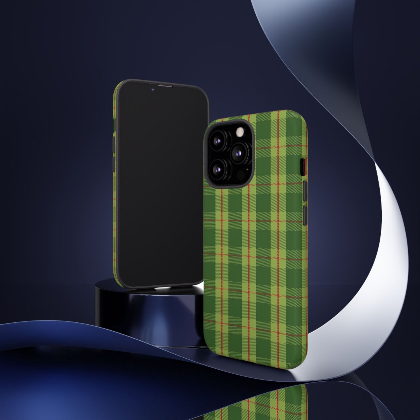 Green and Red Christmas Plaid Pattern - iPhone Case