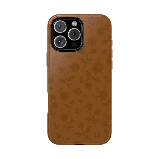Copper Vintage Florals - iPhone Case