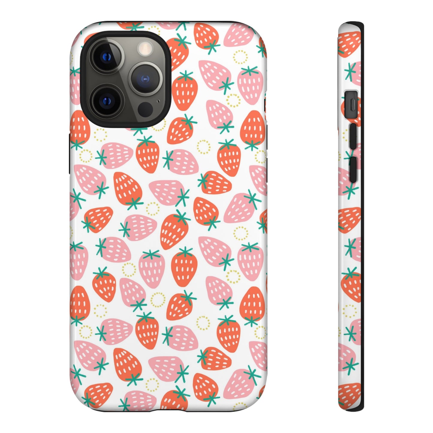 Strawberry Pattern - White - iPhone Case