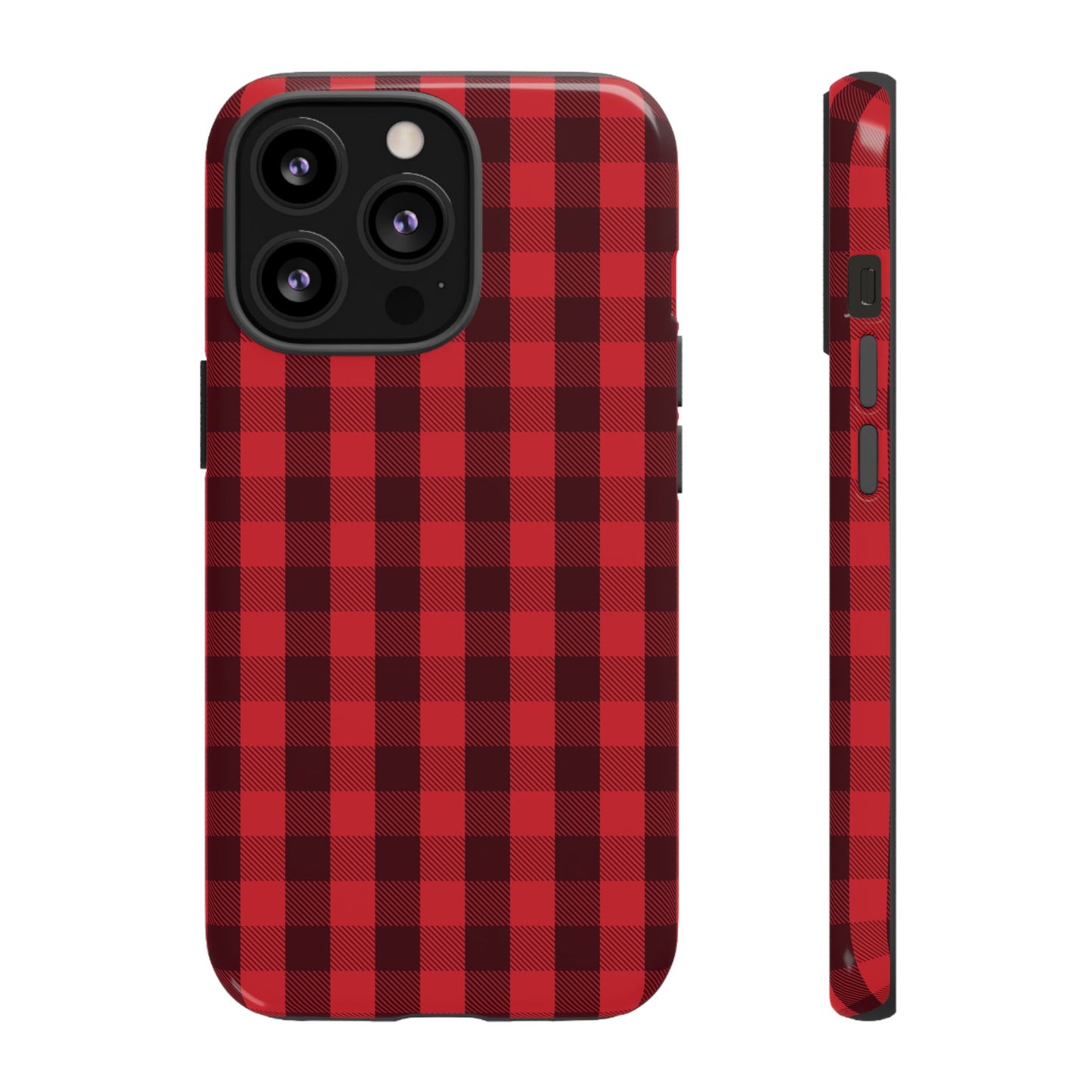 Red Christmas Gingham Pattern - iPhone Case