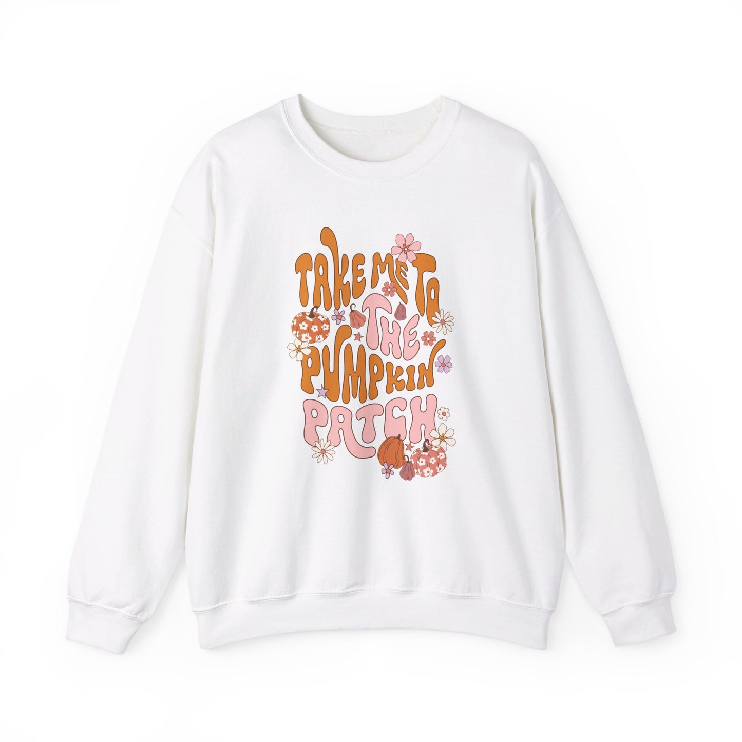 Take Me To The Pumpkin Patch (Retro) - Autumn/Fall Sweatshirt - Unisex Heavy Blend™ Crewneck Sweatshirt