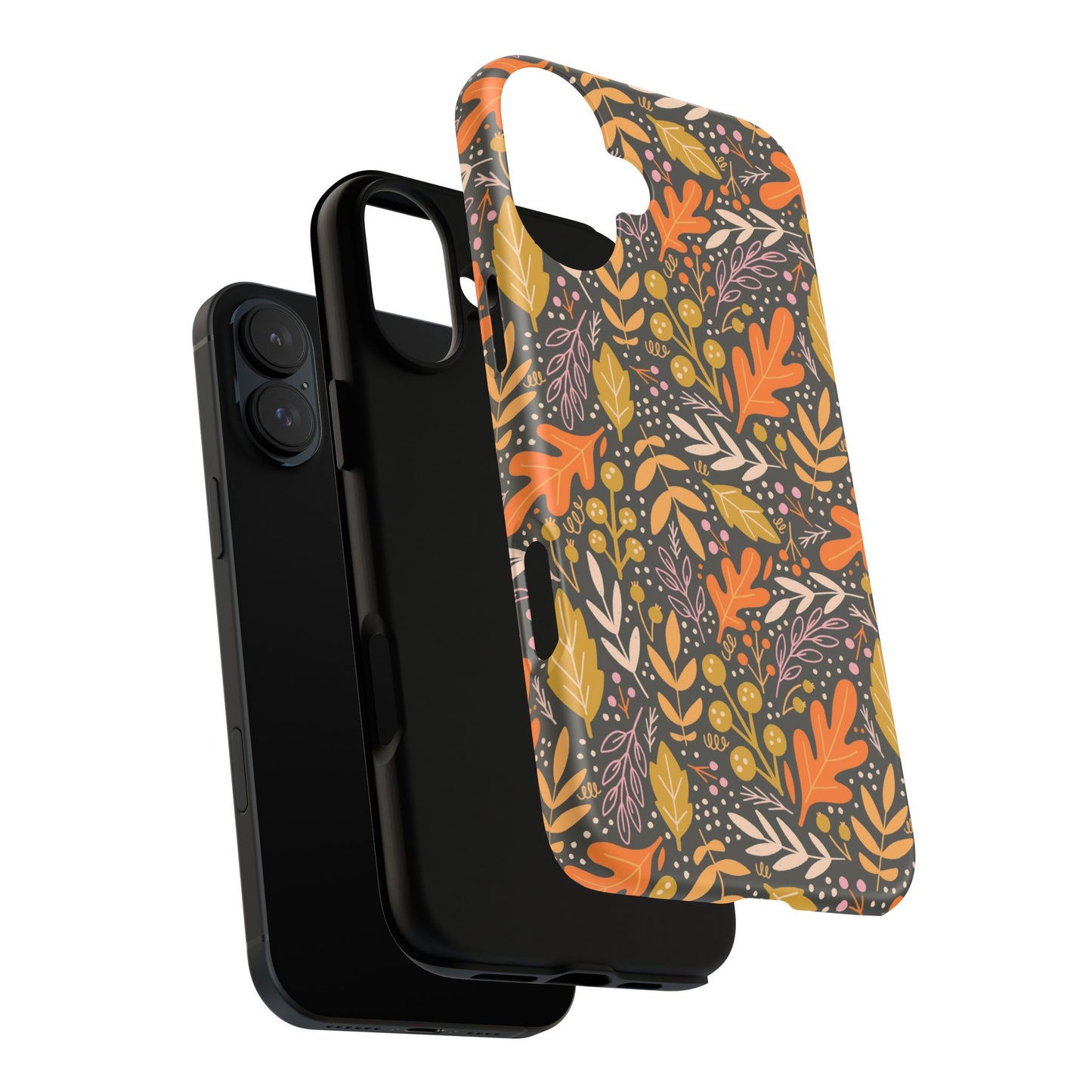 Dark Fall Foliage Leaves - iPhone Case