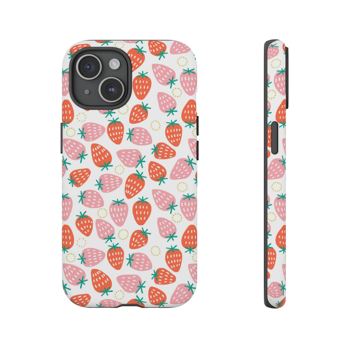 Strawberry Pattern - White - iPhone Case