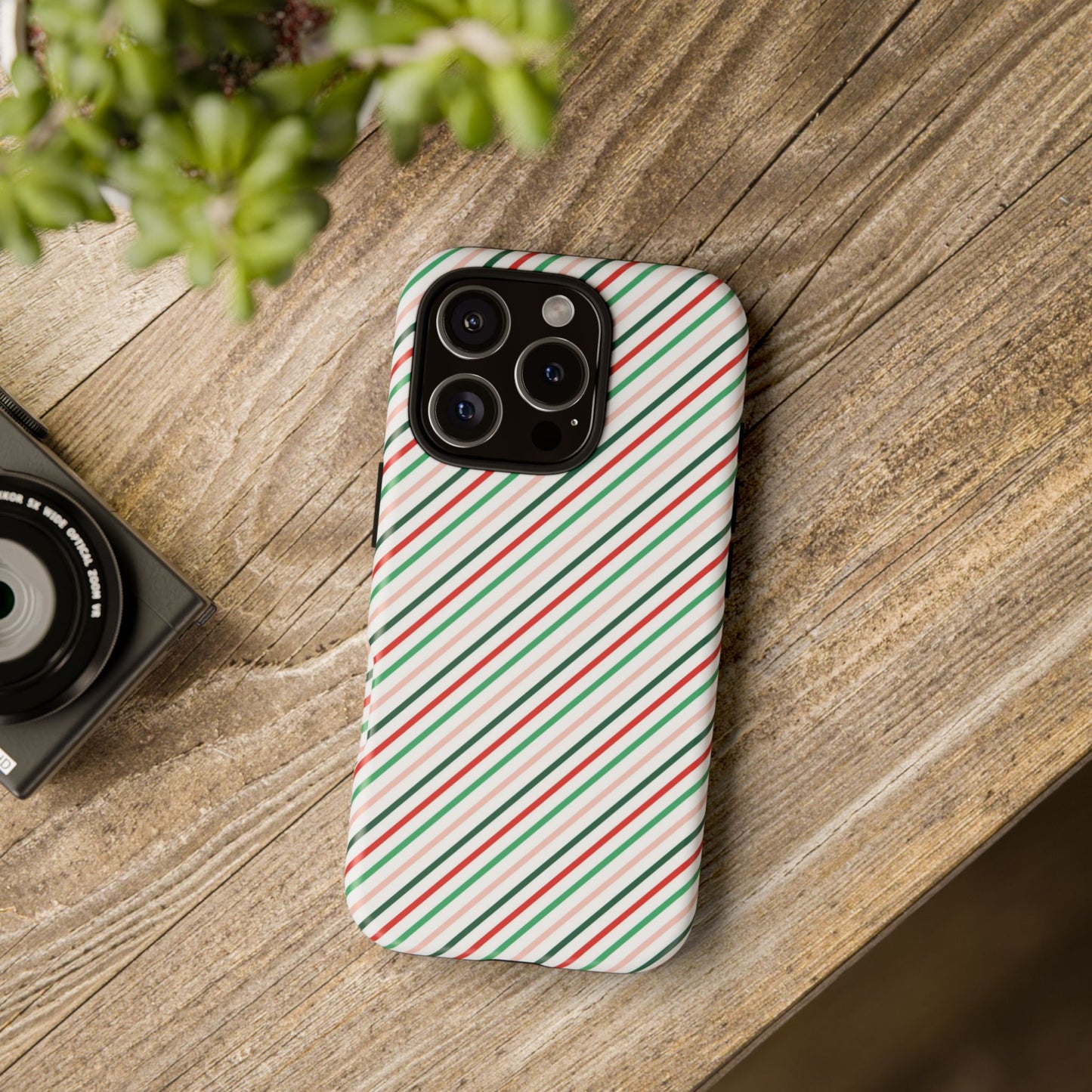 Christmas Diagonal Stripes - iPhone Case