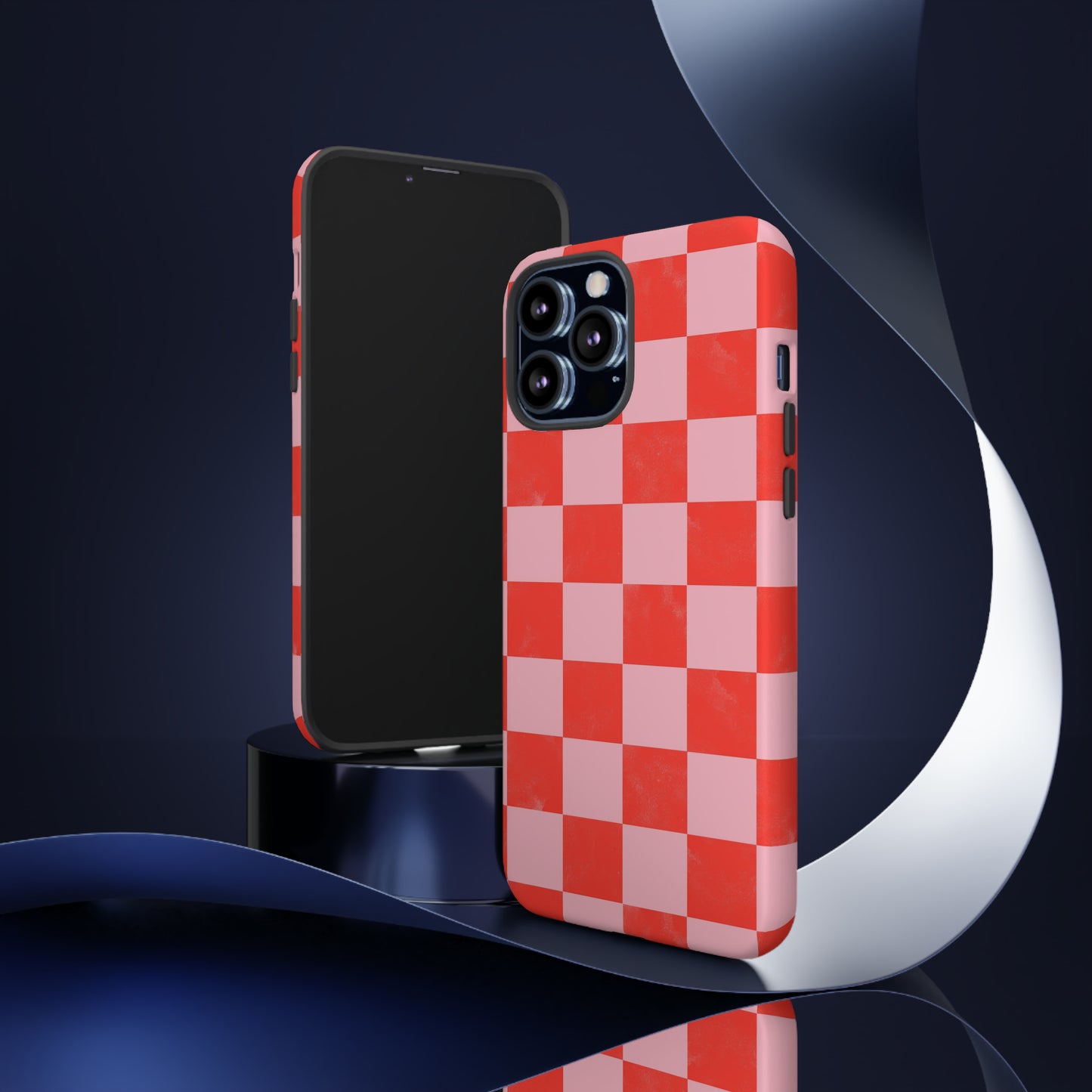 Red and Pink Checker Pattern - iPhone Case