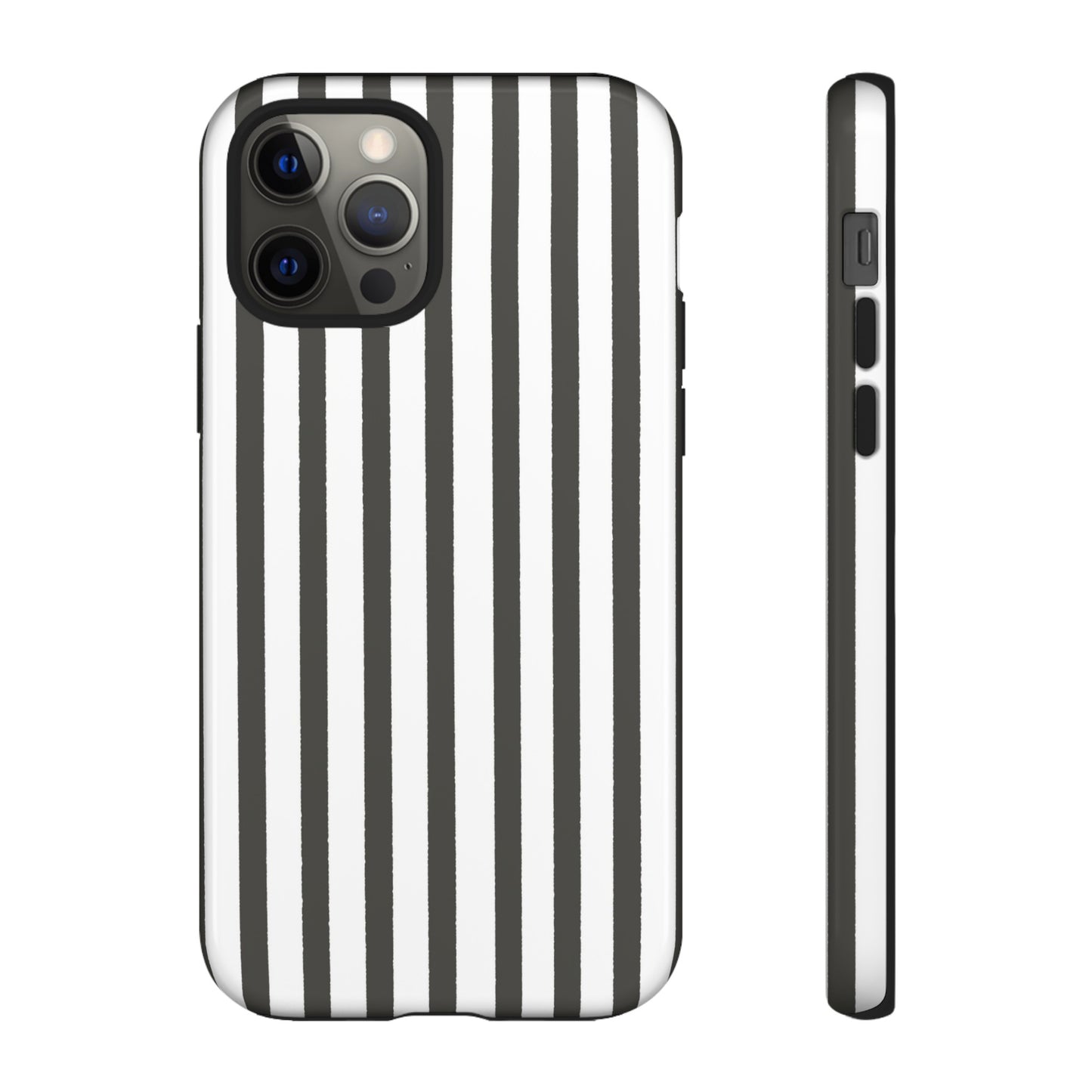 Halloween Black and White Vertical Stripes - iPhone Case