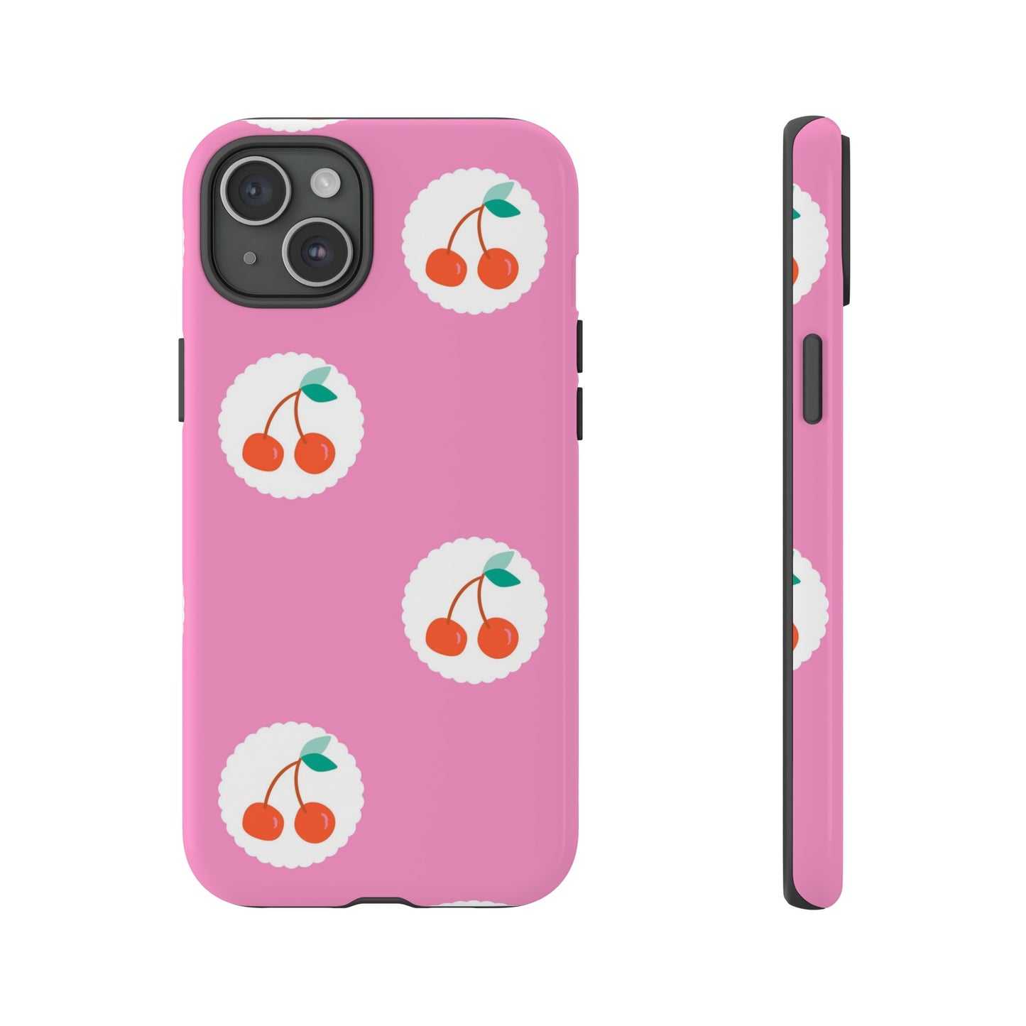 Cherry Circles Pink - iPhone Case