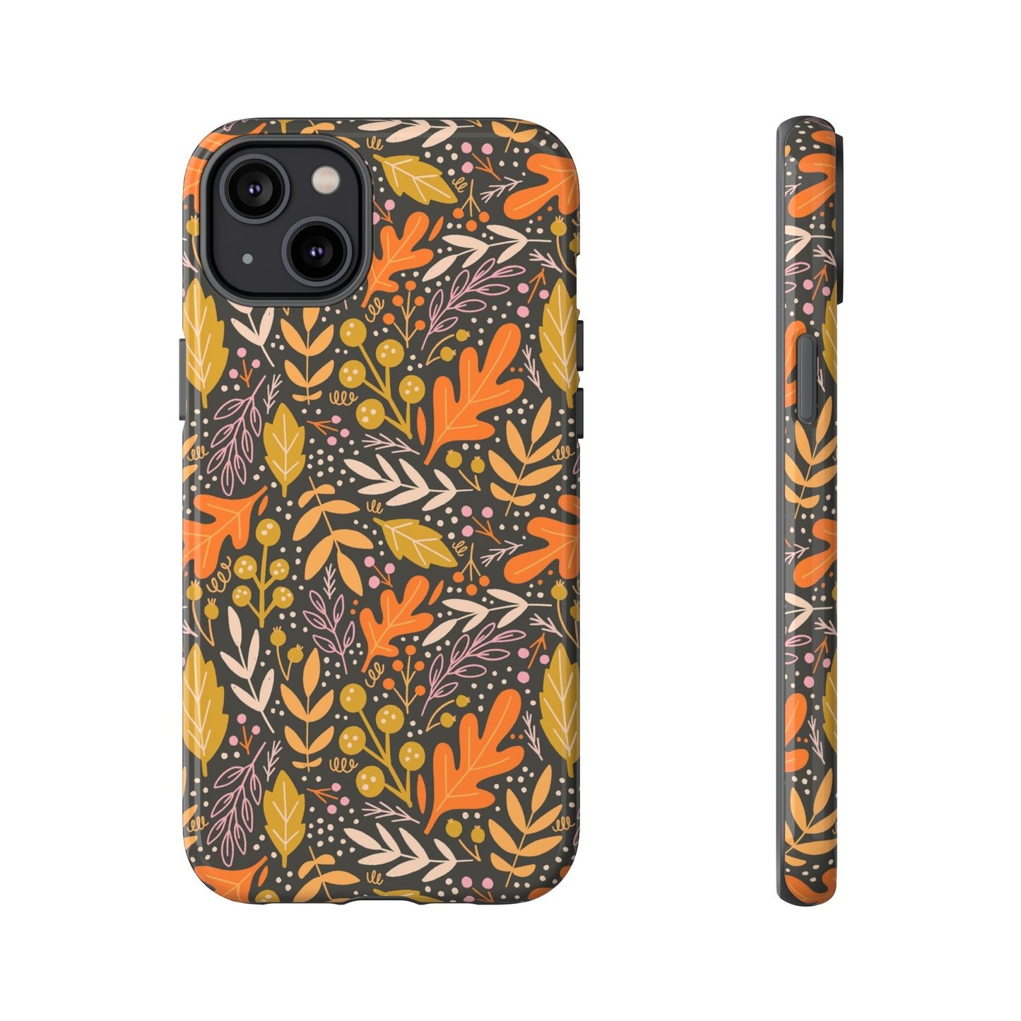 Dark Fall Foliage Leaves - iPhone Case