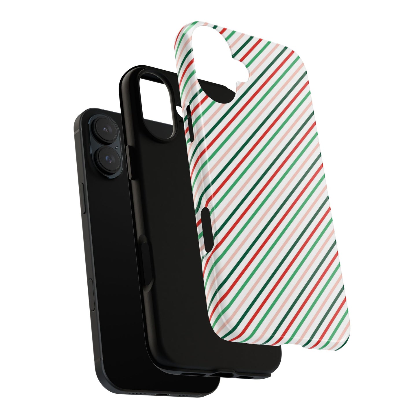 Christmas Diagonal Stripes - iPhone Case