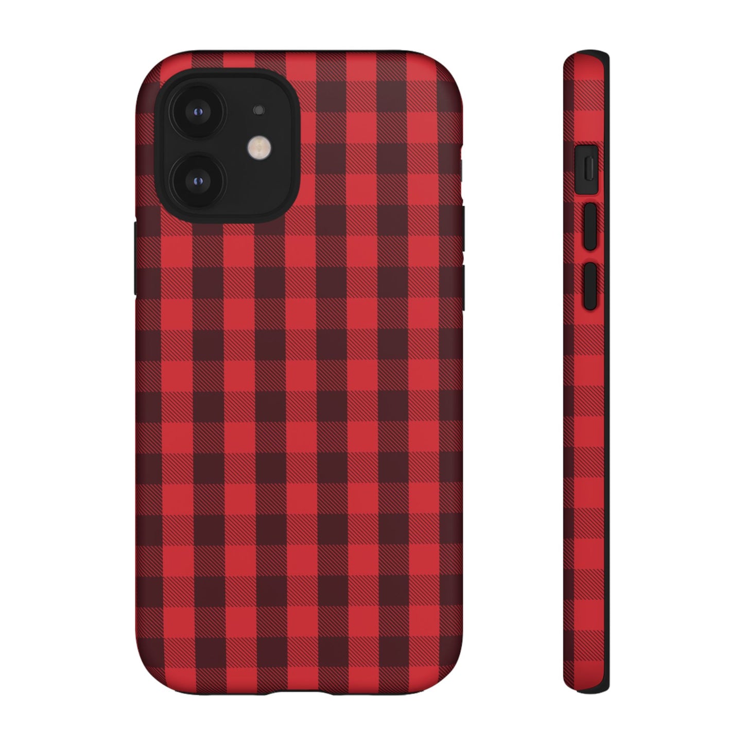 Red Christmas Gingham Pattern - iPhone Case