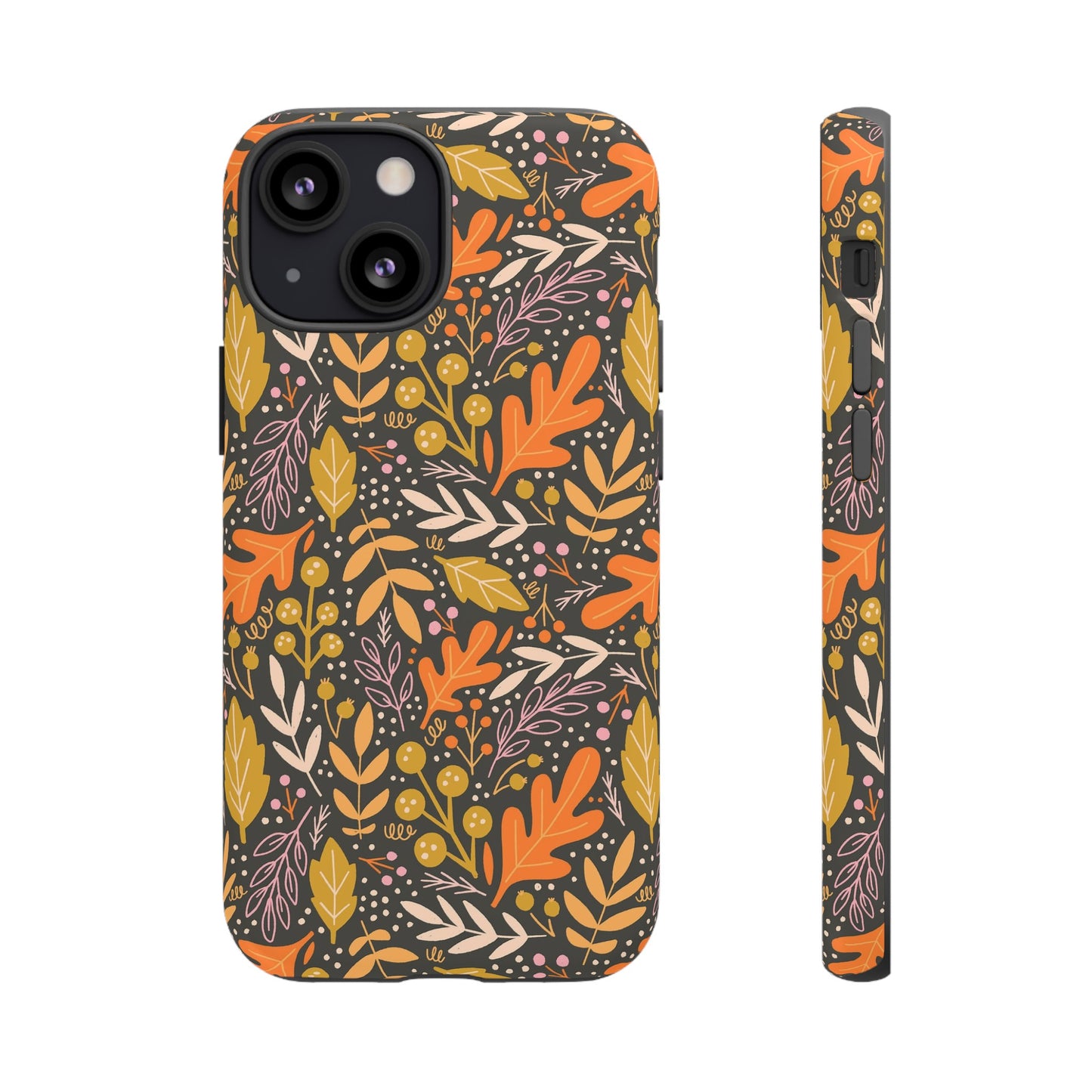 Dark Fall Foliage Leaves - iPhone Case