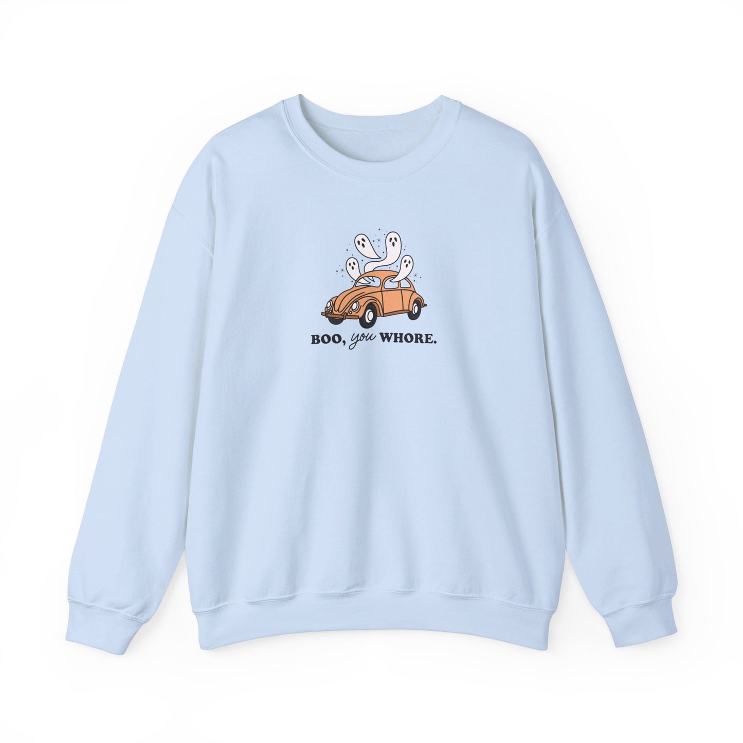 Boo Ghosts in Car - Funny Halloween Sweatshirt - Unisex Heavy Blend™ Crewneck Sweatshirt