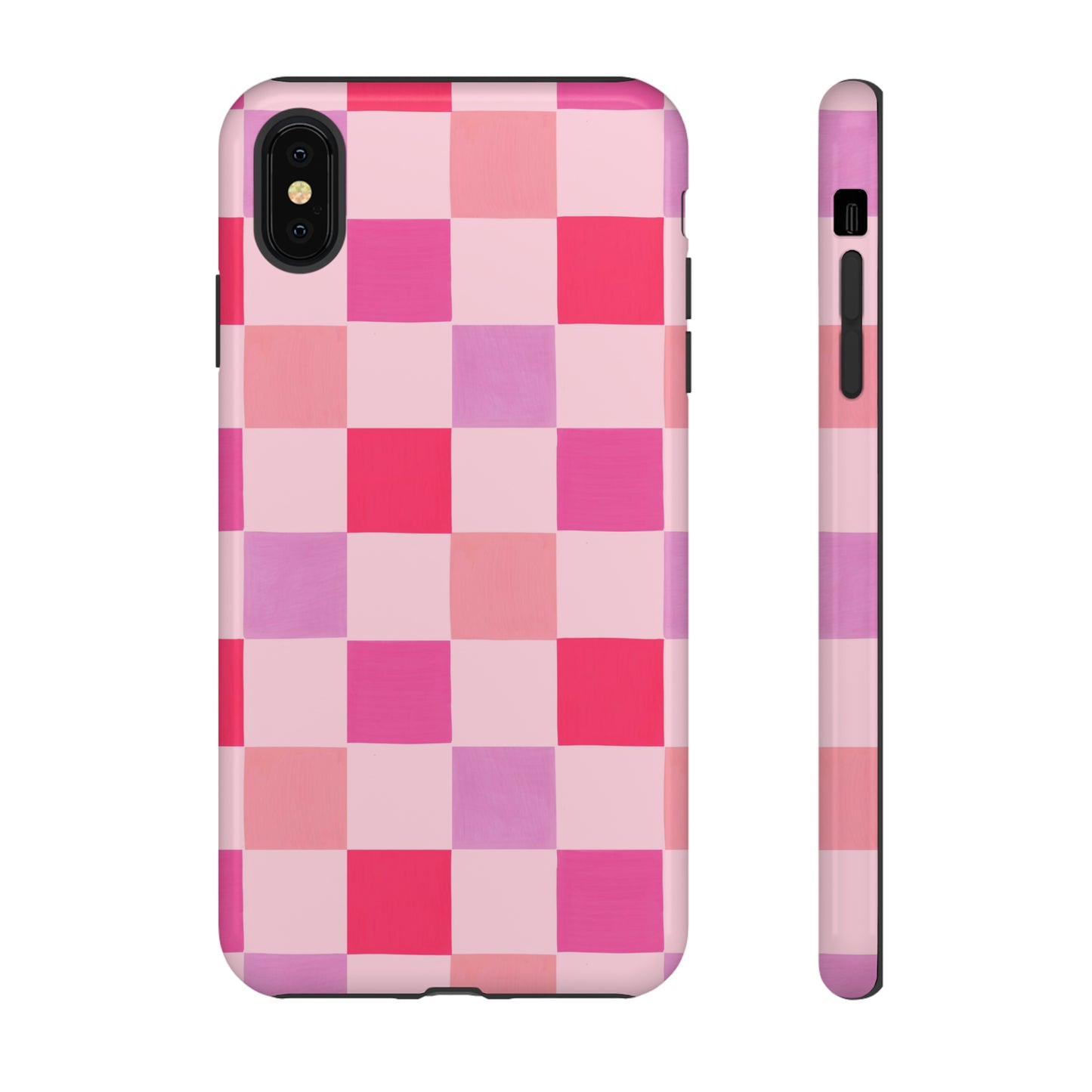 Pink Check Pattern iPhone Case