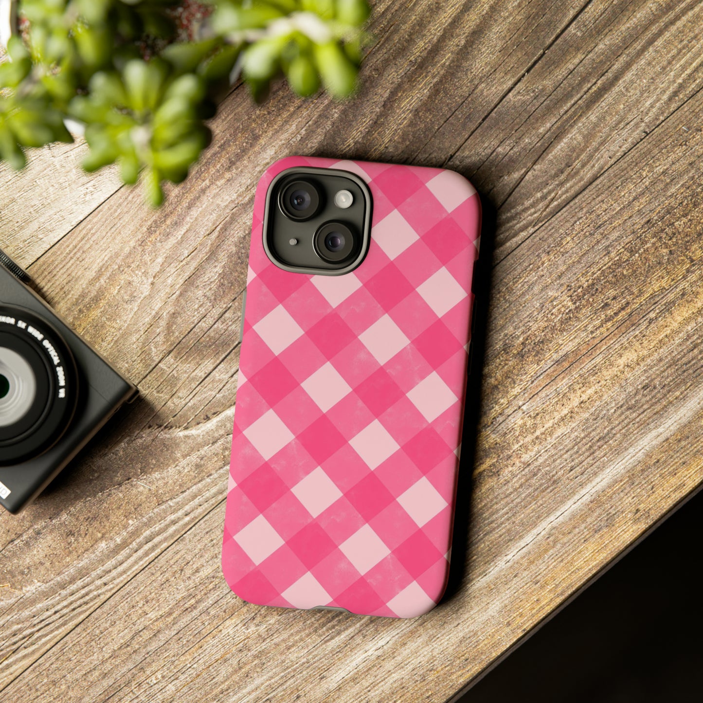 Pink Gingham iPhone Case