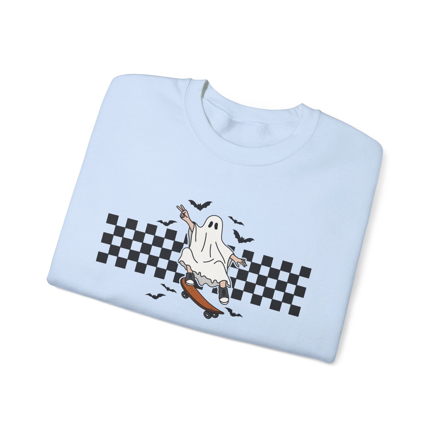 Skateboard Ghost - Cute Halloween Sweatshirt - Unisex Heavy Blend™ Crewneck Sweatshirt