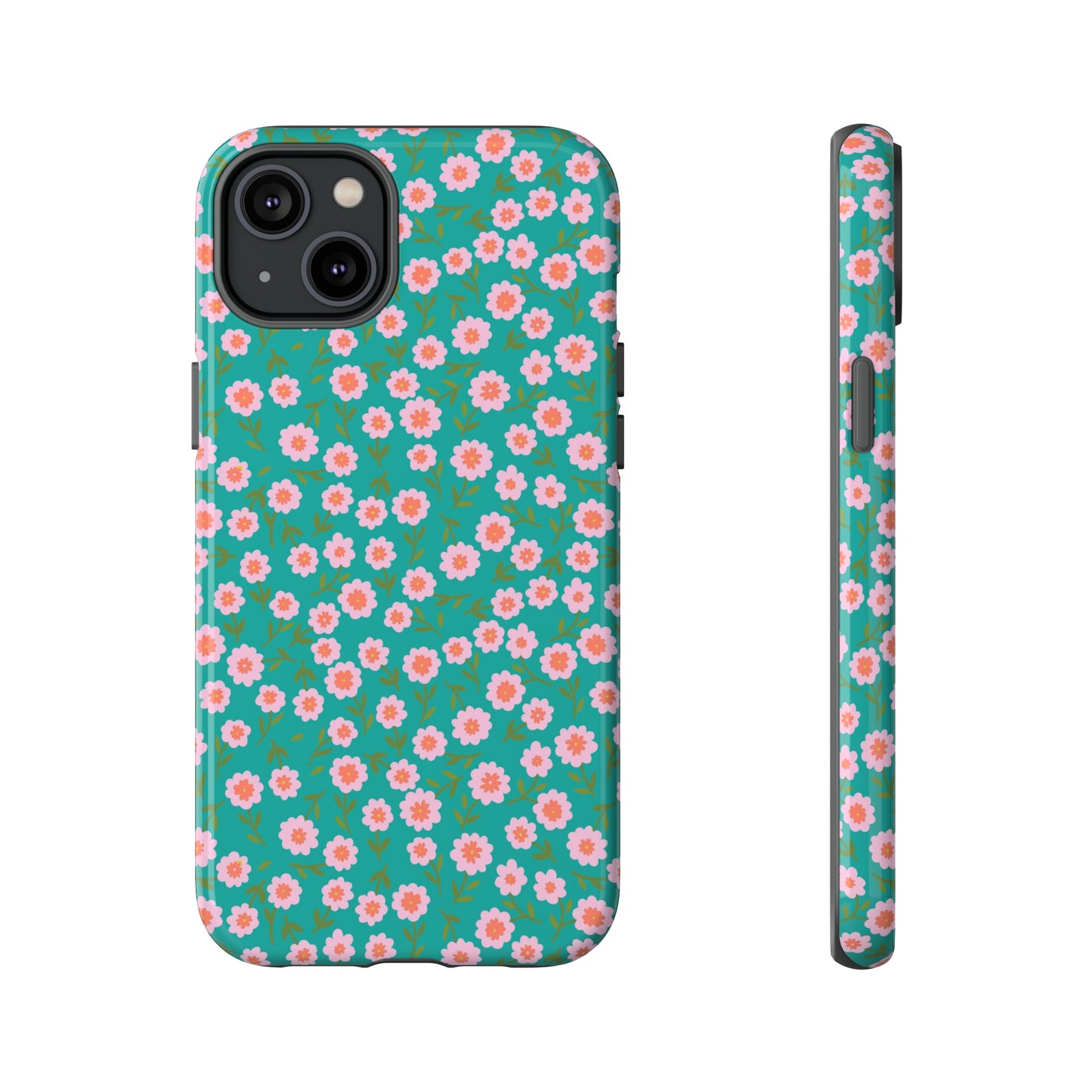 Spring Turquoise Florals - iPhone Case