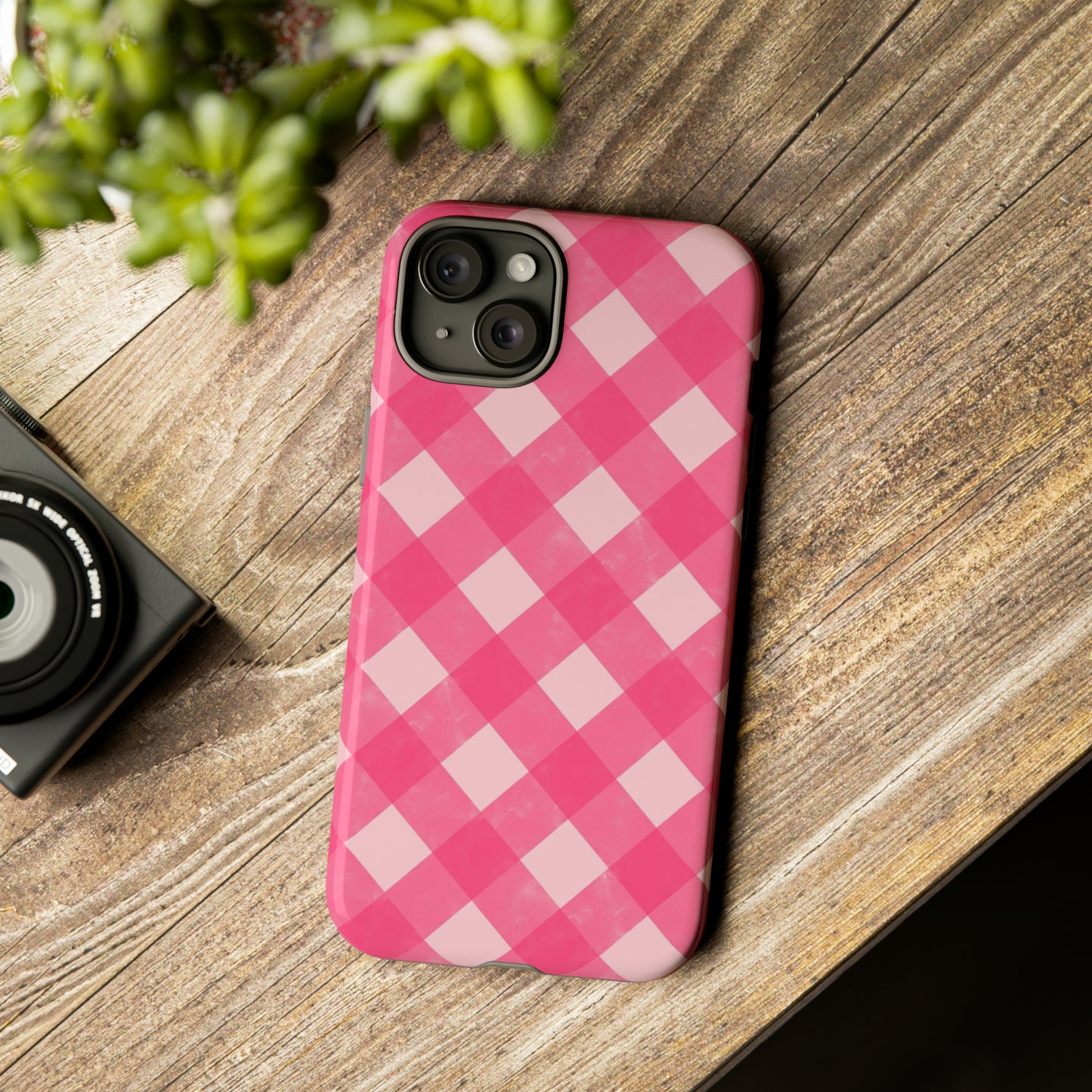 Pink Gingham iPhone Case