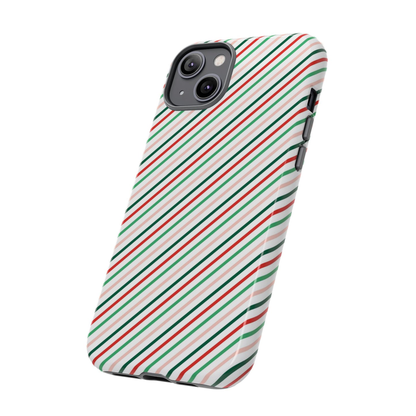 Christmas Diagonal Stripes - iPhone Case