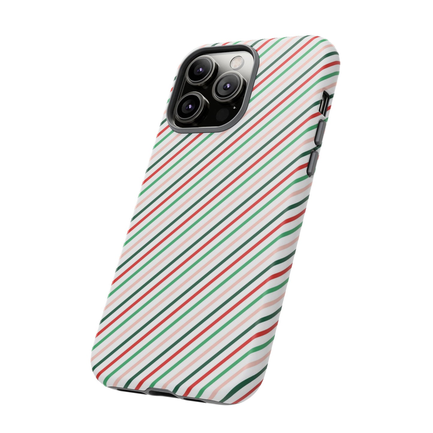 Christmas Diagonal Stripes - iPhone Case