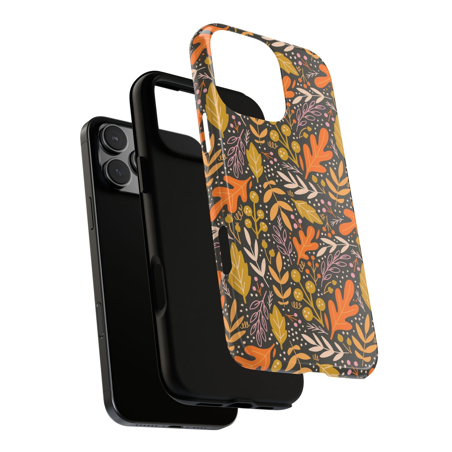 Dark Fall Foliage Leaves - iPhone Case