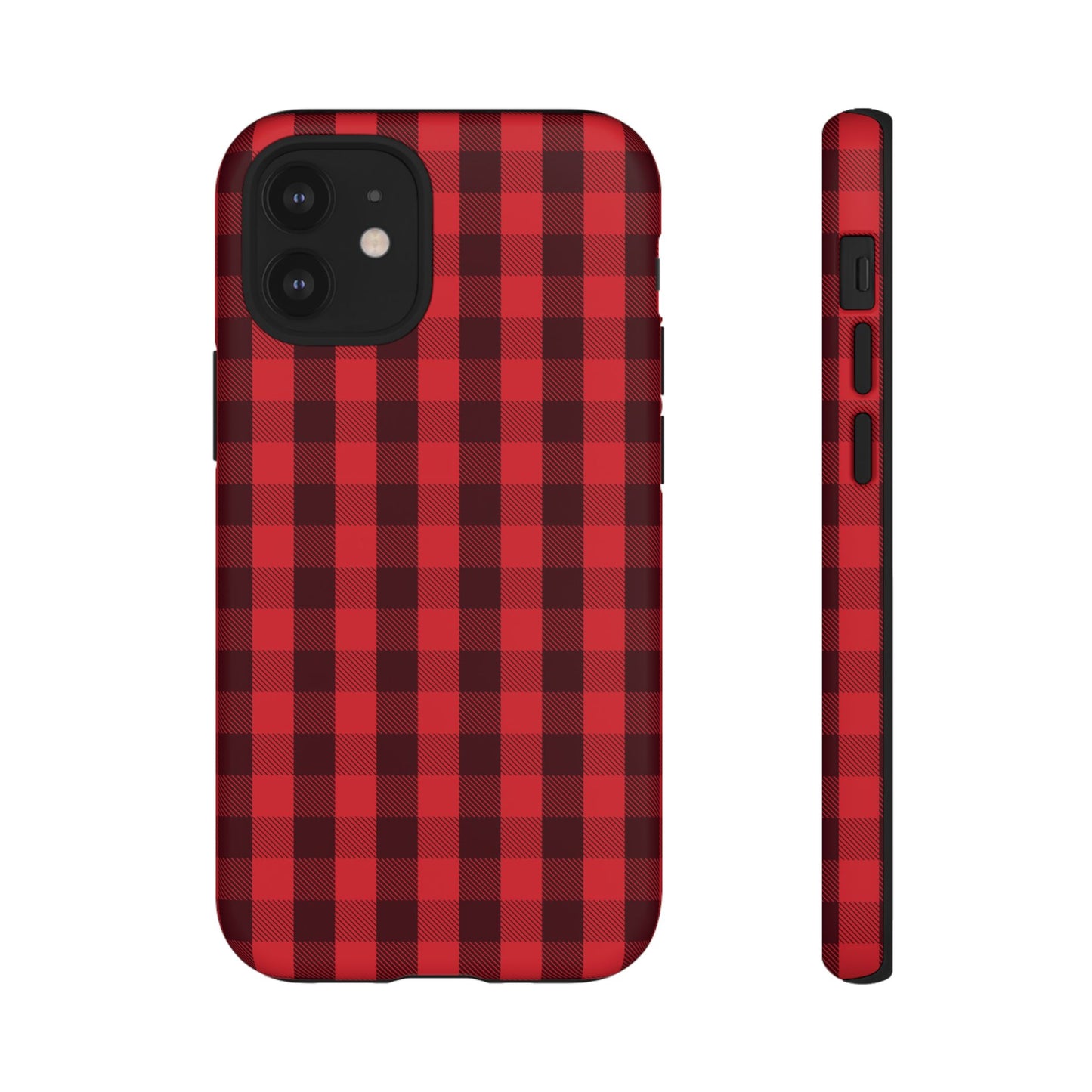 Red Christmas Gingham Pattern - iPhone Case