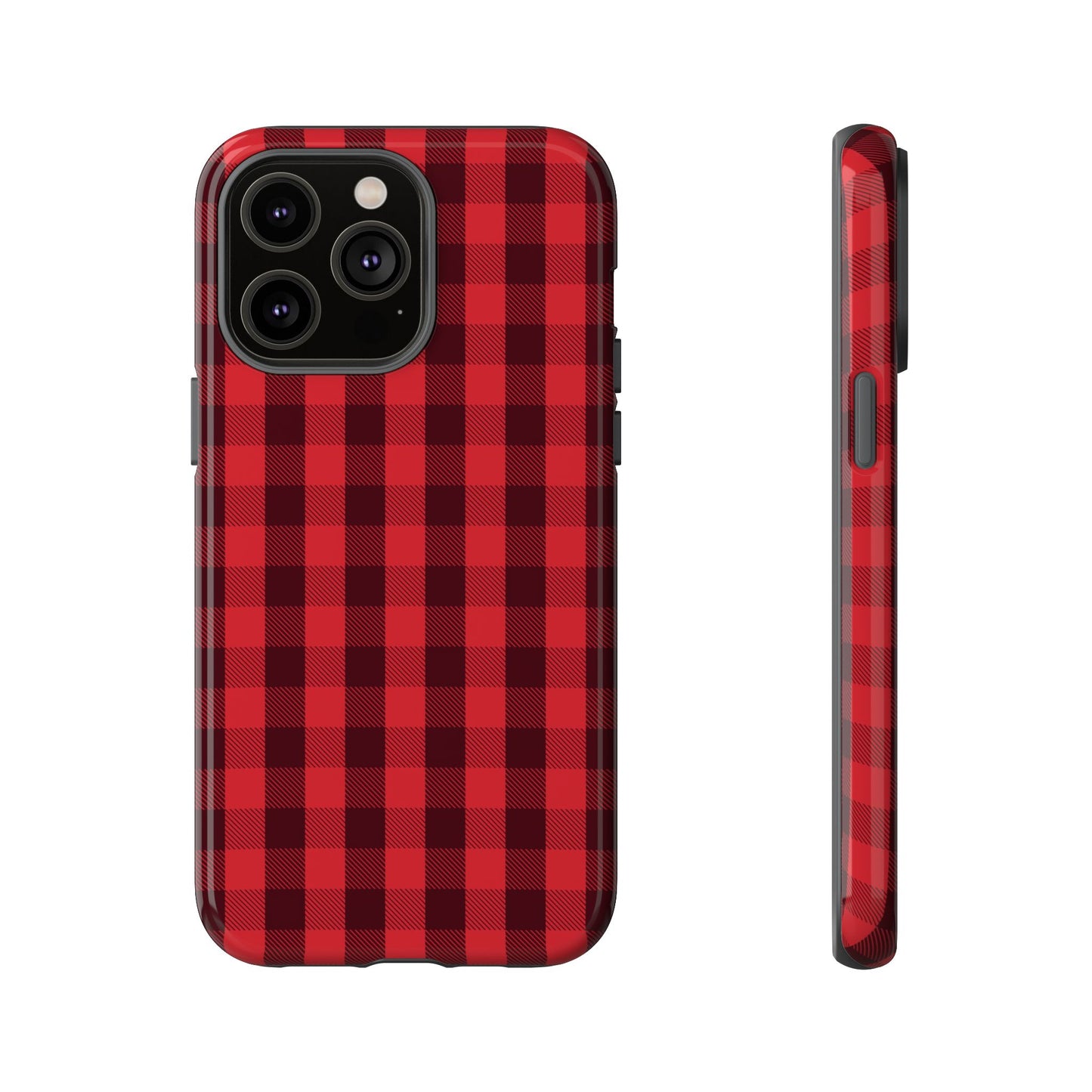 Red Christmas Gingham Pattern - iPhone Case