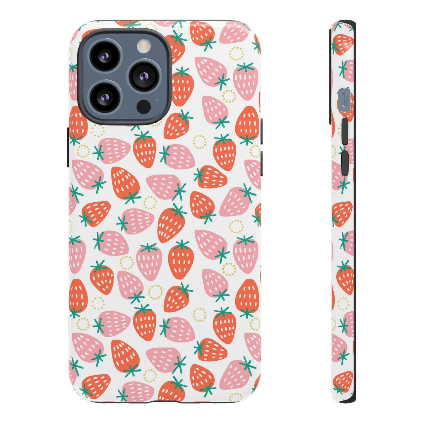 Strawberry Pattern - White - iPhone Case