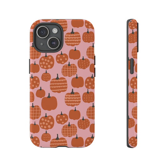 Fall Pumpkins with Pink Background - iPhone Case