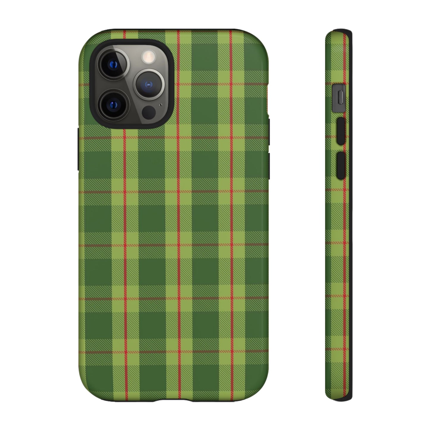 Green and Red Christmas Plaid Pattern - iPhone Case